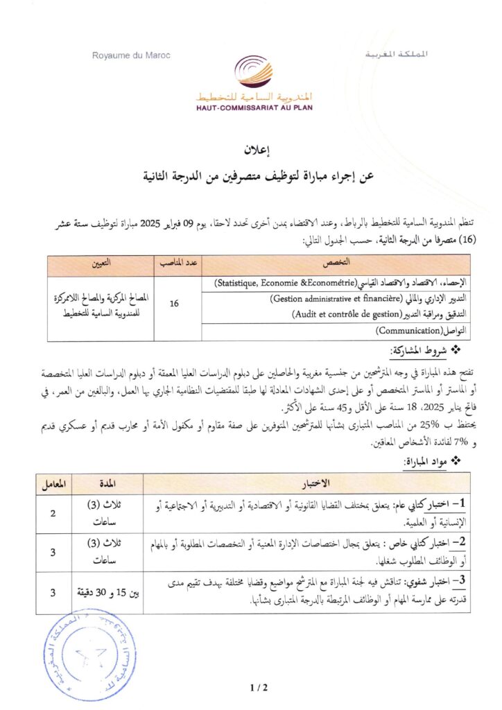 المندوبية السامية للتخطيط